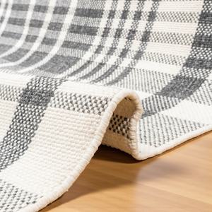 Alfombra Moderna Hecha a Mano de Lana |   Alfombra de Lana Tejida a Mano con Patrón Abstracto y Flecos para Sala de Estar y Dormitorio - Product Image 6