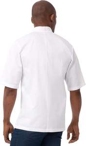 Veste de chef blanche à manches courtes pour homme, mélange polyester/coton, haute visibilité, respirante, combinaison de travail uniforme - Product Image 2