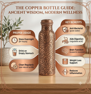 Botella de Agua de Cobre Puro de la Mejor Calidad con Beneficios para la Salud, Diseño de Hojas, Botella Decorativa para Beber - Product Image 4