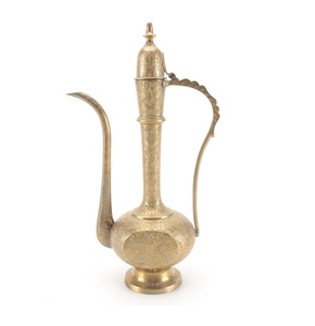 Decorative Brass Surahi Jug For Ethnic Interior Styling And Antique Inspired Home <b>Shelf</b> Decoration - Product Image 1