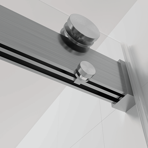 Doppia porta scorrevole doccia senza cornice con pista in nichel spazzolato 23 d02p008bn - Product Image 1