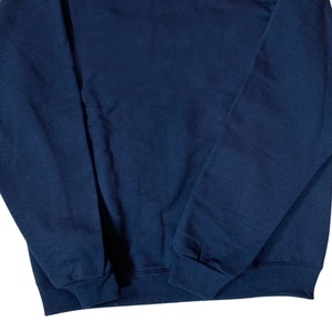 University Women's <b>Navy</b> Blue Crew Neck Sweatshirt 100% Cotton Solid Color Regular Fit Breathable Autumn Wear Knitted Fabric - Product Image 3