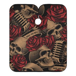 HYSAF APPARELS CO Capa de Peluquería Impermeable 64x56 con Cierre de Clip Metálico, Estampado de Calavera y Rosas, Capa de Peluquería Impermeable, Capa de Barbero - Product Image 6