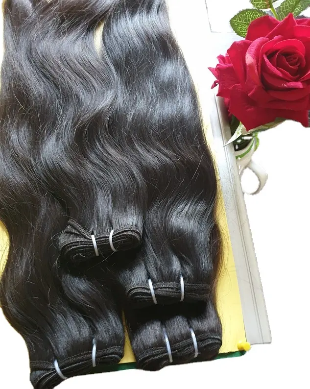 Wholesale unprocessed virgin curly Natural Color Indian Straight Human Hair Bundles