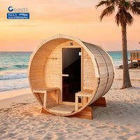 Sauna extérieur personnalisé en forme de baril avec intégration d'application intelligente, certifié ETL, pour 4 personnes, salle de vapeur de jardin, qualité supérieure, kit écologique
