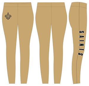 Saints Gold Yoga <b>Leggings</b> Full Length High Waist Printed Logo Left Leg Spandex Polyester Seamless Pants - Product Image 1