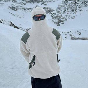 Sweat-shirt tactique à capuche intégrale pour homme, masque intégral zippé, épais, pour moto, ski, hiver, streetwear, pull-over - Product Image 2