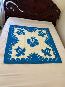Hermosas Colchas Hawaianas con Patrón de Tortuga en Blanco y Azul, 100% Algodón, para Decoración de Hogar y Ropa de Cama de Hotel - Product Image 3