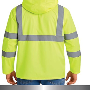 Veste de travail d'hiver pour hommes personnalisée, haute visibilité, réfléchissante, à capuche, avec logo personnalisé, en spandex/polyester - Product Image 2
