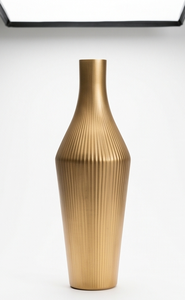 Vase à fleurs moderne en métal doré, centre de table vertical cannelé de luxe, récipient décoratif pour la maison, l'hôtel, vente en gros - Product Image 3