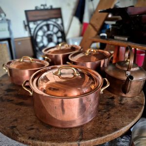Traditional Copper <b>Cooking</b> <b>Pot</b> with Lid <b>Large</b> Capacity Casserole for Serving Food Home Kitchen Restaurant Use - Product Image 5