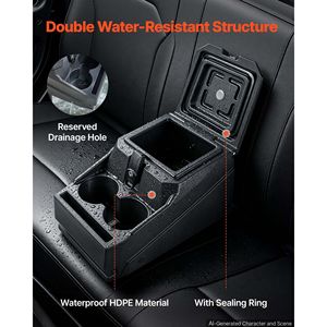 Consola Central para UTV con Asiento, Reposabrazos Bloqueable, Caja de Almacenamiento de HDPE, Organizador Central con Portavasos y Soporte para Teléfono - Product Image 6