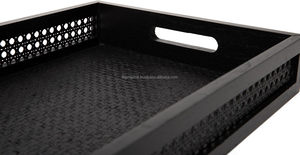 Wooden Serving Tray with Handles Wooden Coffee Table Tray for Breakfast in Bed <b>Vanity</b> Dresser - Product Image 2