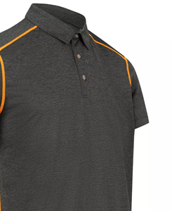 2026 Men's Wholesale Solid Color Short Sleeve <b>Polo</b> Shirt Breathable Knitted Casual Design Regular Fit <b>Orange</b> Trim Detail - Product Image 5