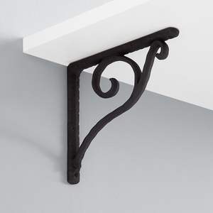 Black Iron Shelf Bracket Enhancing Wall Mounted Storage Solutions Stylish Home Decor And Heavy Load Support - Product Image 1