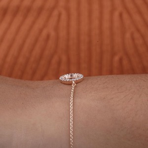 Pulsera de Oro Rosa de 14K con Diamante Cultivado en Laboratorio Certificado por IGI, Cadena Minimalista para Mujer, Joyería Fina para Boda, Compromiso o Uso Diario - Product Image 4