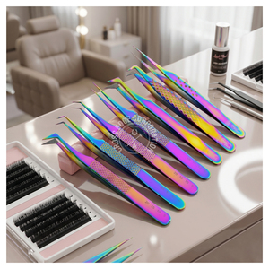 Japanese Stainless Steel Fiber Tip Eyelash Extension Tweezer Boot <b>Lash</b> Tweezers Volume Fan Tweezers Eyelash Technician Tools - Product Image 1