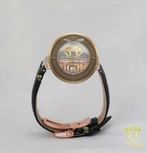 Reloj de Pulsera Premium para Hombre, Correa de Cuero Negra, Caja Dorada, Elegante Esfera de Cristal, Reloj de Lujo, Joyería al por Mayor, Regalo - Product Image 5