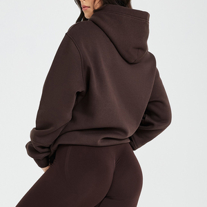 <b>Women</b> Solid Windproof Lined <b>Hoodie</b> Zippered Business Sweatshirt Light <b>Blue</b> Full Sleeve Knitted Cotton Drop-shoulder Pockets - Product Image 6