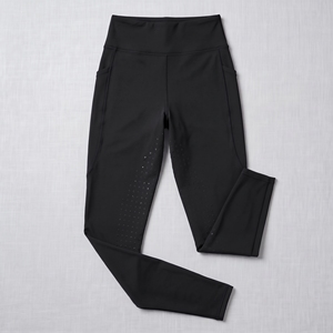 Leggings d'équitation personnalisés pour femmes, taille haute, poche latérale pour téléphone, empiècements contrastants, grip aux genoux, pantalons d'équitation OEM ODM - Product Image 4