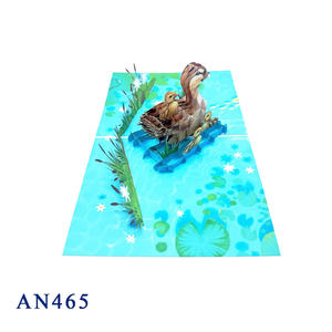 Tarjeta Pop-up Familiar de Patos Estilo Animal Hecha a Mano en Vietnam, Diseño Personalizado, Impresión Offset, Papel Artesanal - Product Image 5