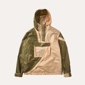 Men's Color Blocking Hooded Racer Jacket Quarter Zip Windproof Street Style Front Pocket Polyester Autumn Wear - Product Image 1