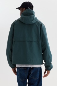 Men's Hooded Windbreaker <b>Jacket</b> Solid Color Zipper Closure Casual Outdoor Wear Autumn Polyester Material - Product Image 3