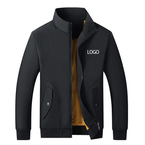 Chaqueta Bomber para Hombre con Cuello Alto, Color Sólido, Cierre de Botones Cubiertos, Forro de Poliéster/Fibra de Bambú, Logotipo Personalizado en la Parte Delantera, Resistente al Viento - Product Image 1