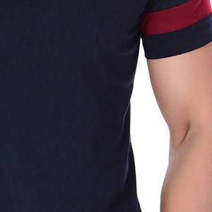 Premium <b>Men</b>’s Navy Tee Red <b>White</b> Contrast Detail <b>Short</b> <b>Sleeve</b> Crew Neck Fitted Casual Knitted Summer <b>Shirt</b> Made in Pakistan - Product Image 4
