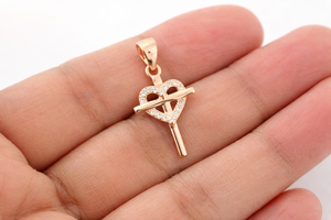 Pendentif délicat fait main en argent sterling en forme de croix - Collier avec pendentif chaîne diamantée - Product Image 3