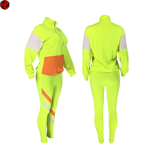 <b>Women</b> Colorblock Tracksuit Set Zip Up Hoodie Jacket and Leggings Sportswear Casual Wear <b>Women</b> <b>Windbreaker</b> Tracksuit Set - Product Image 2