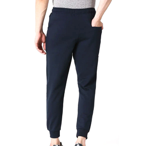 2026 Men's Navy Blue Cotton Sweatpants Elastic Waist Drawstring Casual Joggers Side Pockets Midweight Autumn Wear - Product Image 2
