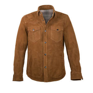 Camisa de Cuero de Gamuza para Hombre, Nuevo Diseño, Color Marrón, Última Moda 2026, Cuero Genuino, Venta al Por Mayor - Product Image 1