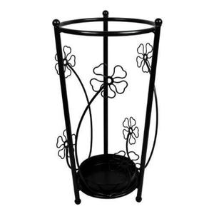 Porte-parapluie moderne en acier inoxydable avec design cannelé, structure autoportante, décoration d'intérieur, support métallique - Product Image 1