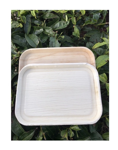 Plateau en papier jetable rectangulaire, couleur unie, design minimaliste, assiette plate pour usage quotidien - Product Image 1