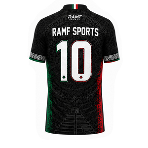 Maillot de football personnalisé pour hommes, design Mexique, sublimation, noir, séchage rapide - Product Image 2