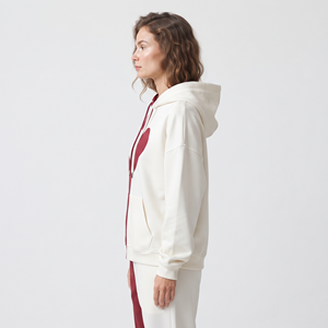 Women's Oversized Polyester Color Block Hoodie <b>Heart</b> Graphic Long Sleeve Kangaroo Pocket <b>Sweatshirt</b> - Product Image 3