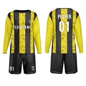 Uniforme de Portero de Fútbol Personalizado, Conjunto de Fútbol Premium 100% Poliéster Sublimado, Personalizado, Corte Regular, Cuello Redondo, Doble Raya - Product Image 1