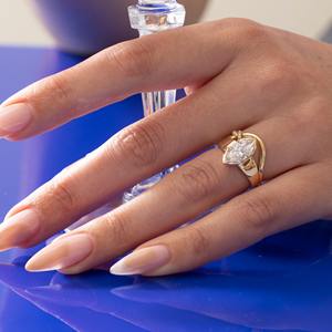 Anillo de Compromiso de Oro Amarillo Sólido de 14K con Diamante Marquise de 2CT Cultivado en Laboratorio, Certificado IGI, para Mujer - Product Image 6