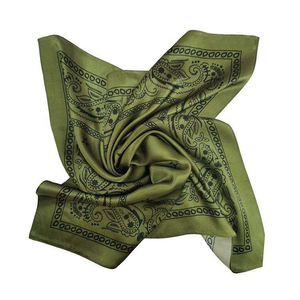 Bandana carré vert olive avec motif Paisley en polyester, décontracté, multifonctionnel, utilisable en toutes saisons - Product Image 4