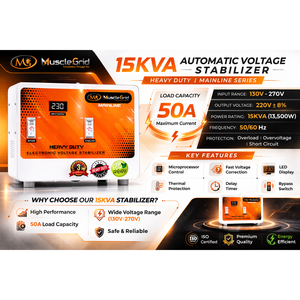 MuscleGrid 15kVA Sistema de Alimentación Ininterrumpida (UPS) Digital para Toda la Casa, Estabilizador de Voltaje de Alta Resistencia 130V-280V - Product Image 5
