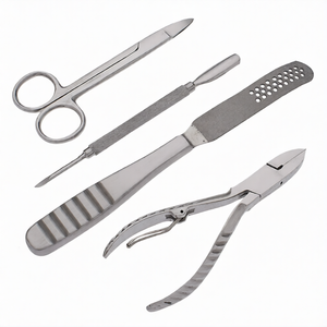 4 Pcs Professional Pedicure Kit Stainless Steel Foot Care Tools Set Callus Remover Nail Cleaner <b>File</b> with Carrying Case - Product Image 2