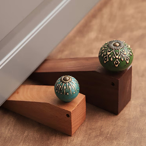Wooden Handcrafted Door Stop Wooden Door <b>Stopper</b> Handmade Door Wedges Solid English Door Wedge wooden Door <b>Stoppers</b> - Product Image 2