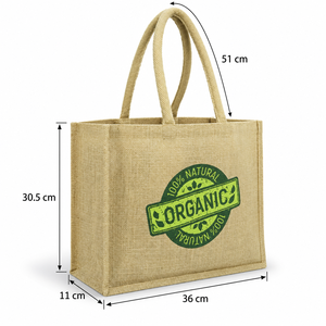Sac fourre-tout promotionnel en jute laminé en gros, laminé PP pour événements professionnels, campagnes promotionnelles, logo personnalisé, commande en gros - Product Image 3