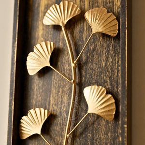 Paneles Decorativos de Pared con Diseño de Hojas, Arte Rústico Moderno para Colgar en la Pared, Escultura para Sala de Estar, Dormitorio y Oficina (45X15 CM) - Product Image 3