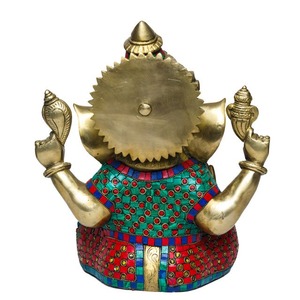 Indian Supplier Decorative Brass Ganesha <b>Statue</b> for Hindu Temple Worship or Meditation Space Use Available for Worldwide Supply - Product Image 3