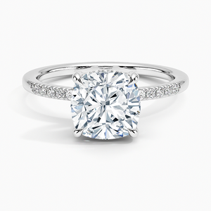 Anillo BOJ 054 con Corte Cojín, Plata 925, Anillo de Moissanita Viviana con Cobertura de un Cuarto, Certificado GRA, 2ct D, Anillo de Aniversario de Bodas - Product Image 1