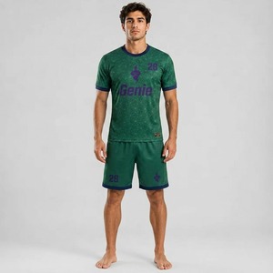 ชุดเสื้อฟุตบอลสีเขียวสำหรับผู้ชาย Genie แบบพิมพ์ลาย Sublimation ผลิตจากโพลีเอสเตอร์ ระบายอากาศได้ดี ชุดกีฬาสำหรับผู้ใหญ่ ชุดยูนิฟอร์มฟุตบอล - Product Image 1