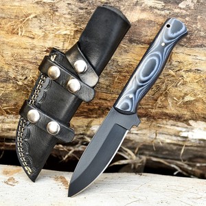 Cuchillo de Bushcraft Personalizable de 8 Pulgadas con Hoja Fija Recubierta en Polvo, Mango G10, OEM, para Caza, Desollado y Camping, con Funda - Product Image 1
