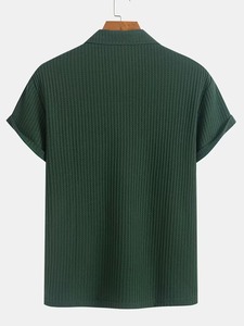 Polo Casual de Alta Calidad para Hombre, para Verano, Tejido Sedoso Transpirable con Estilo y Cierre - Product Image 2